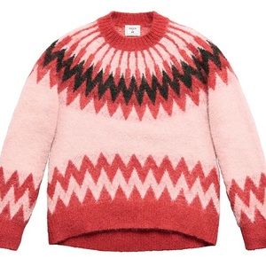 ERDEMxH&M mohair blend Pink and Red Zigzag Sweater